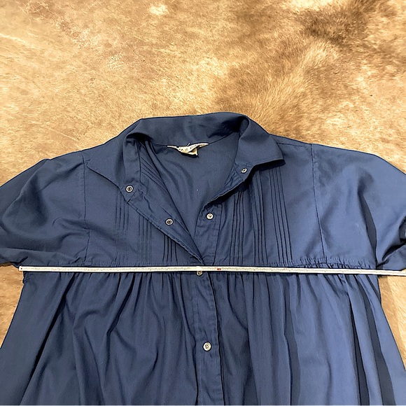 Vintage Models Coat Blue Maxi Button Down Dress- 10 - Picture 4 of 7